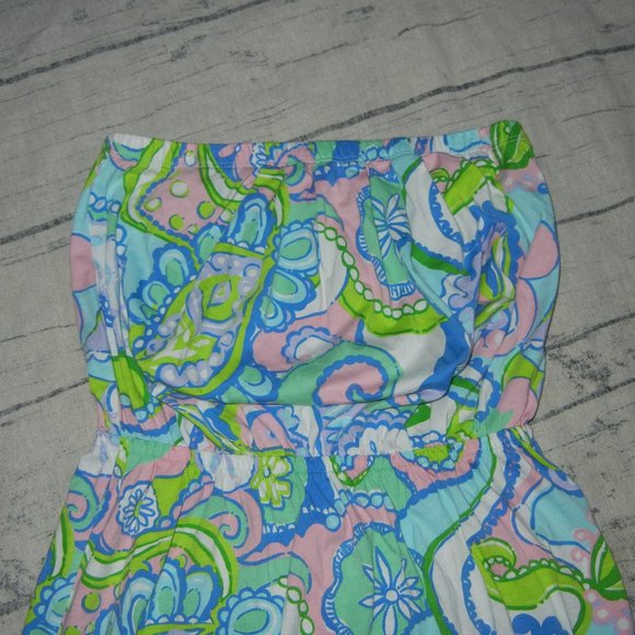 Lilly Pulitzer Windsor Strapless Jersey Dress Multi Conch Republic Small - Picture 2 of 4